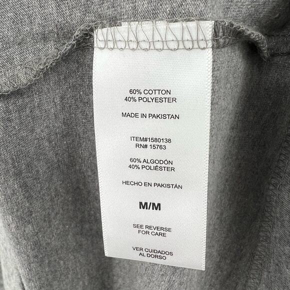 Champion heather gray pullover hooded long sleeve tee shirt M - Picture 7 of 9